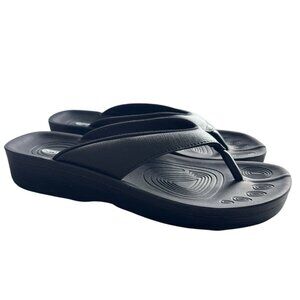 Aerothotic Women’s Comfort Orthotic Flip Flop thong Sandals Black Size 38 8 New